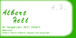 albert hell business card